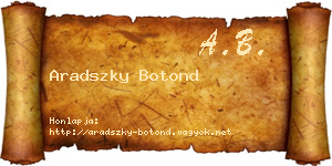 Aradszky Botond névjegykártya
